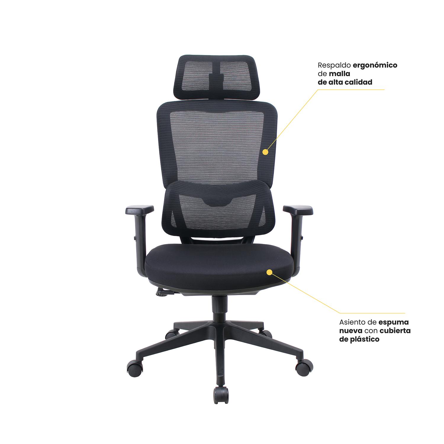 2 SILLAS ESCRITORIO OFICINA ERGONOMICA ERGOTECH LEVO - 3