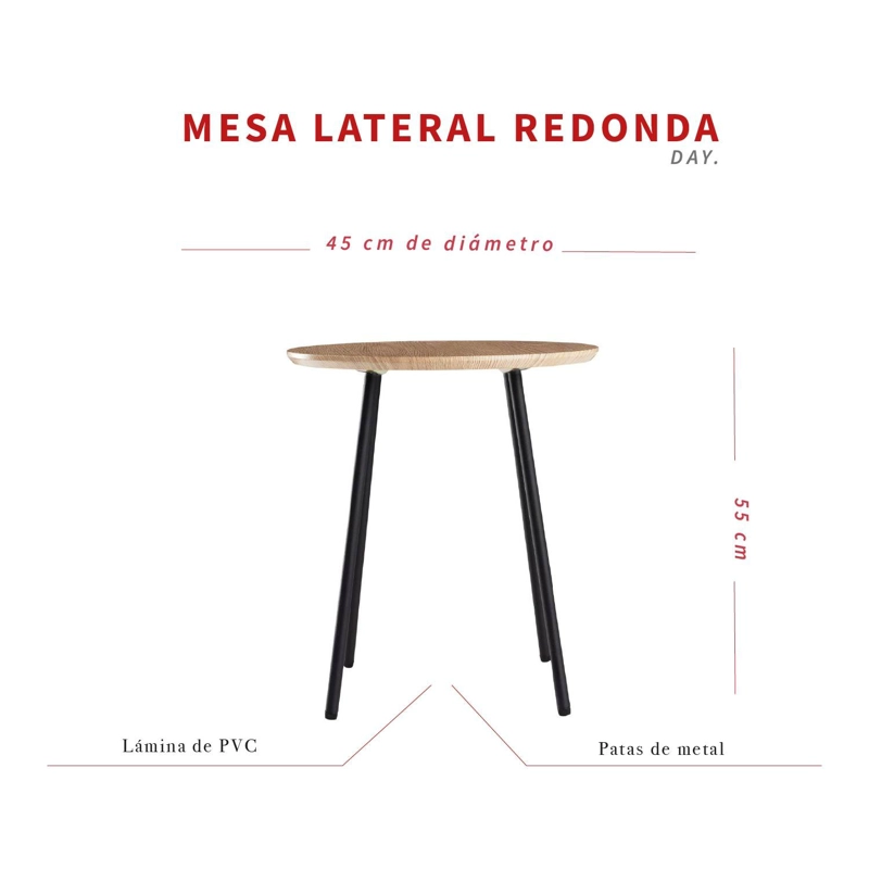 MESA LATERAL DE DISEÑO MODERNO MDF Y PVC DAY - 5