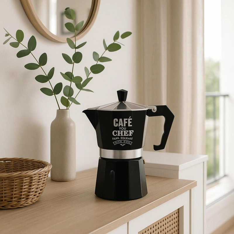 CAFETERA ITALIANA ACERO 6 TAZAS NEGRO 5FIVE - 2