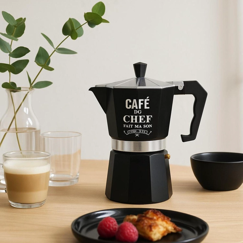 CAFETERA ITALIANA ACERO 6 TAZAS NEGRO 5FIVE - 3