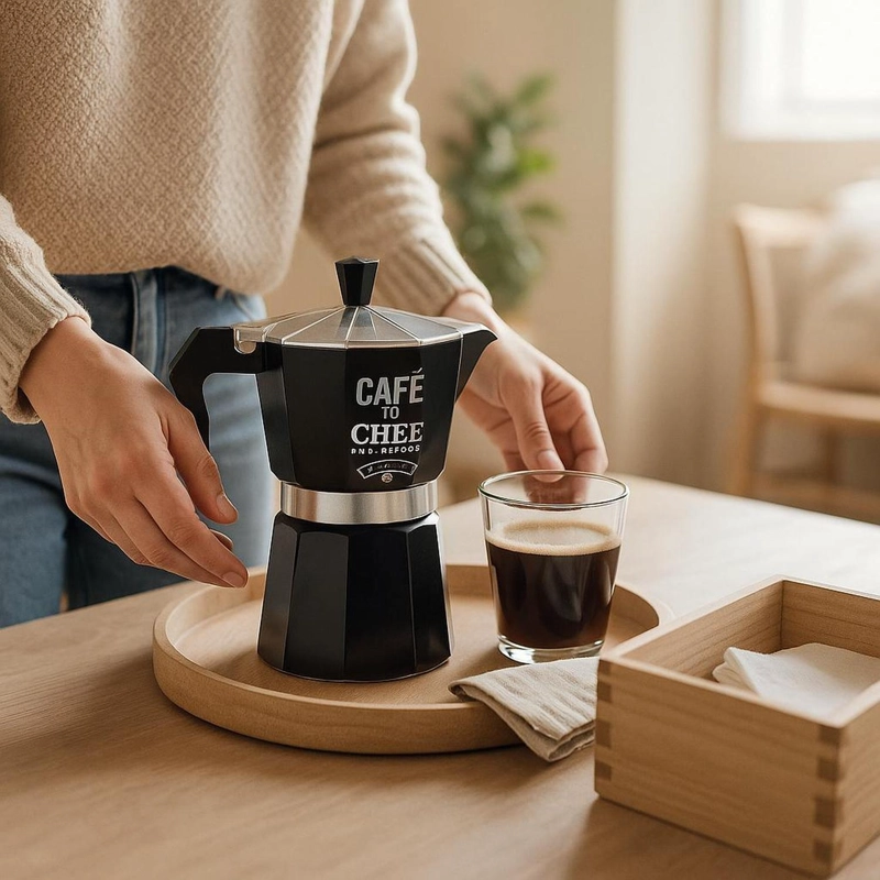 CAFETERA ITALIANA ACERO 6 TAZAS NEGRO 5FIVE - 4