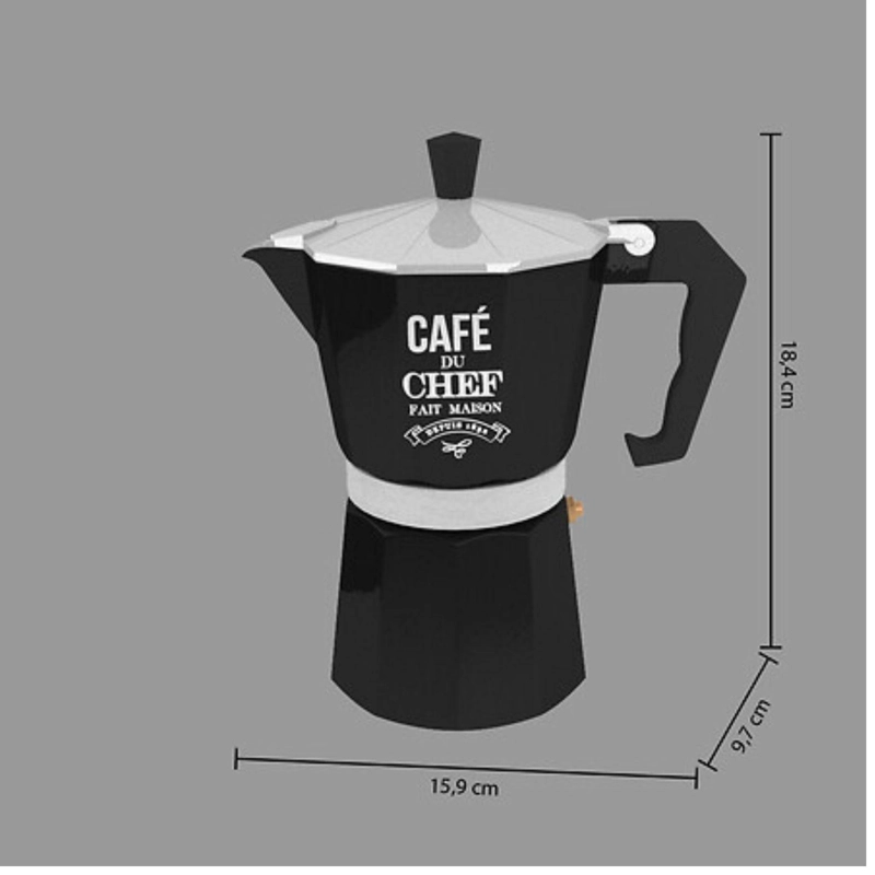 CAFETERA ITALIANA ACERO 6 TAZAS NEGRO 5FIVE - 8