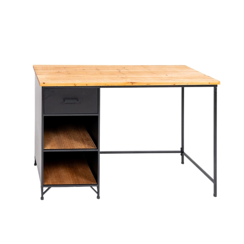 ESCRITORIO ESTILO INDUSTRIAL CON CAJON Y REPISAS 5FIVE - 1