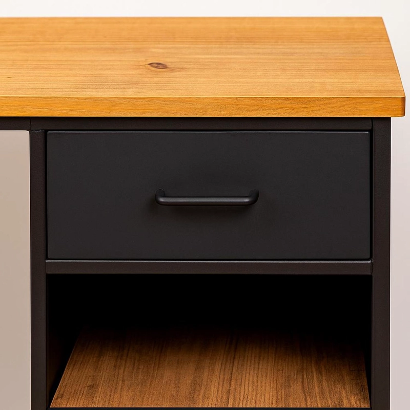 ESCRITORIO ESTILO INDUSTRIAL CON CAJON Y REPISAS 5FIVE - 4