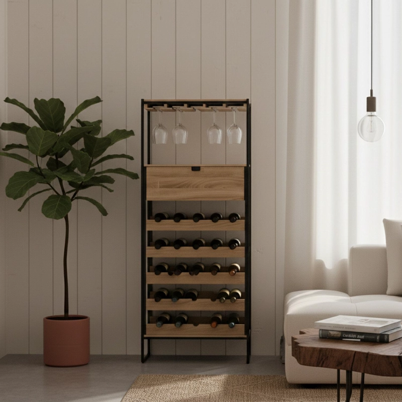 MUEBLE BAR CAVA CON SOPORTE PARA 25 BOTELLAS ALIAJ 5FIVE - 2