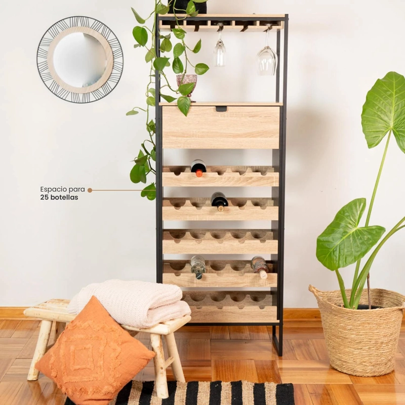 MUEBLE BAR CAVA CON SOPORTE PARA 25 BOTELLAS ALIAJ 5FIVE - 4