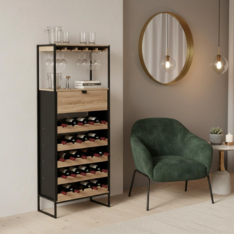 MUEBLE BAR CAVA CON SOPORTE PARA 25 BOTELLAS ALIAJ 5FIVE - 6