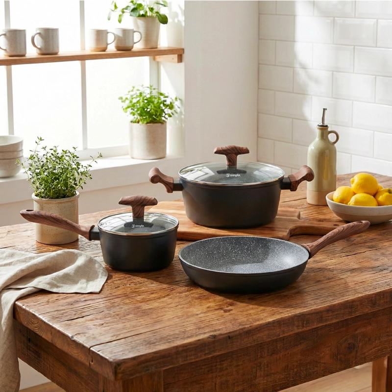 BATERÍA DE COCINA ANTIADHERENTE OREGON 5 PIEZAS SIMPLIT - 2