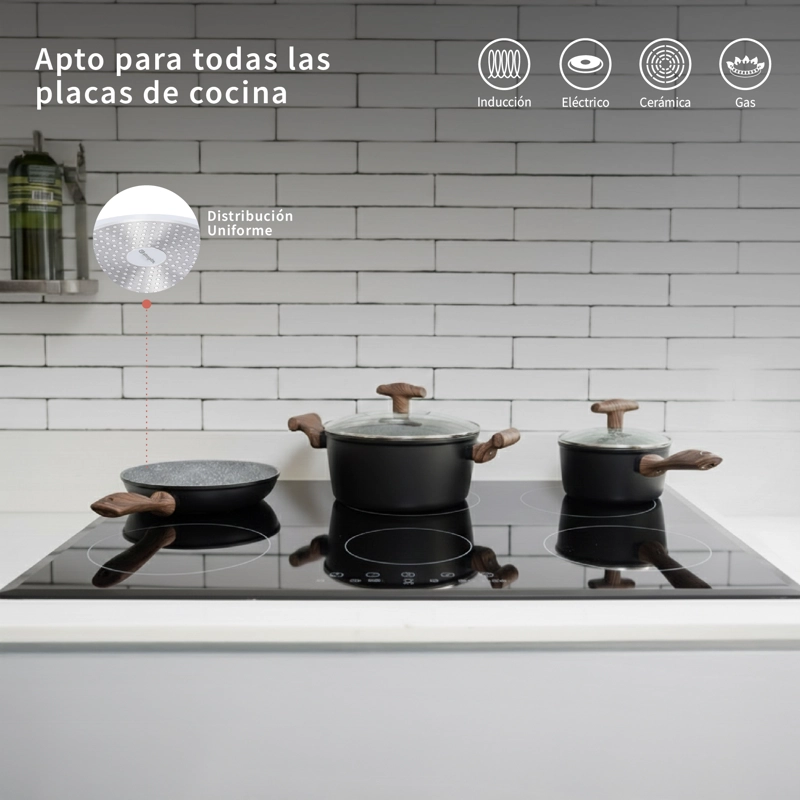 BATERÍA DE COCINA ANTIADHERENTE OREGON 5 PIEZAS SIMPLIT - 5