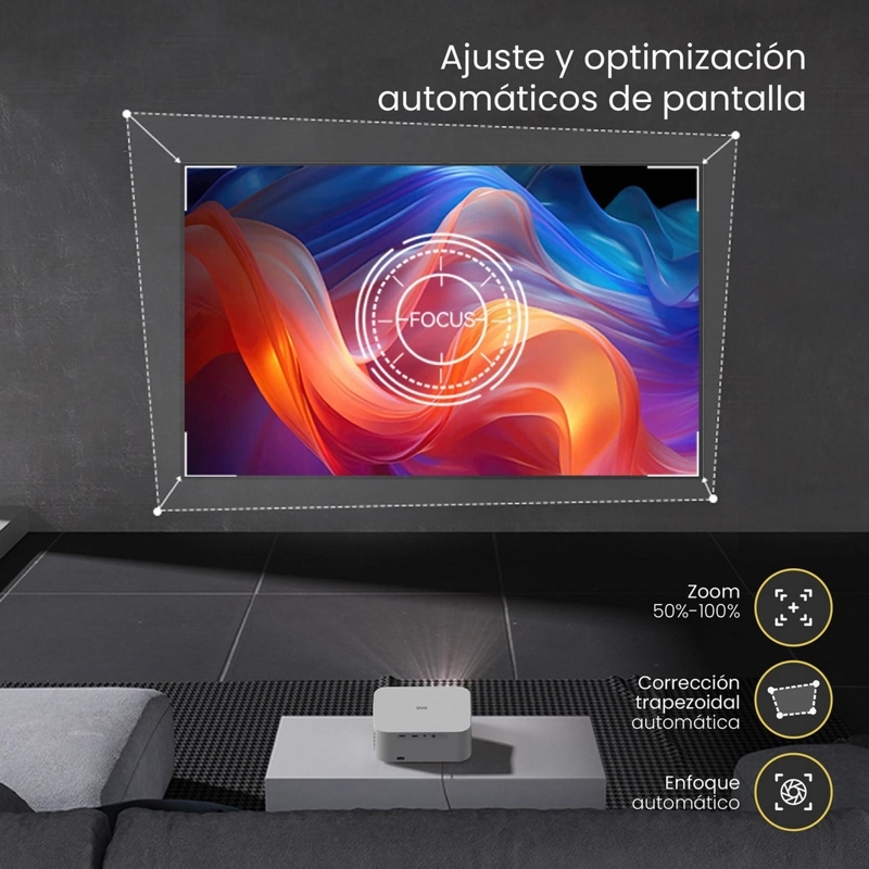 PROYECTOR PORTATIL SMART ORION 12000LM WIFI BT ANDROID LEVO - 6