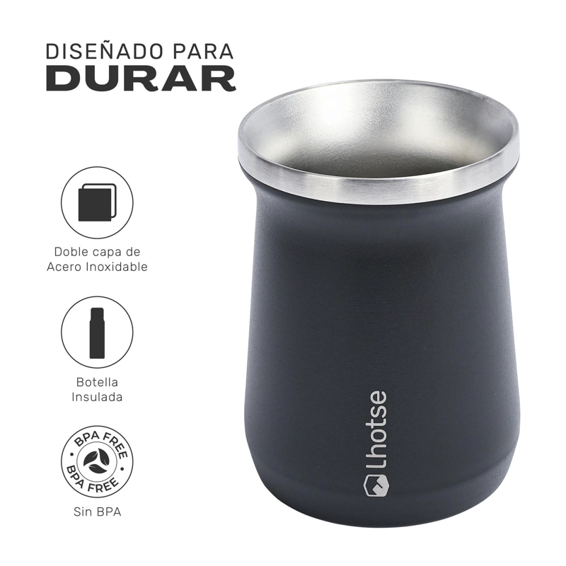 MATERA MATE MUG TE RMICO ACERO INOXIDABLE CON BOMBILLA LHOTSE - 3