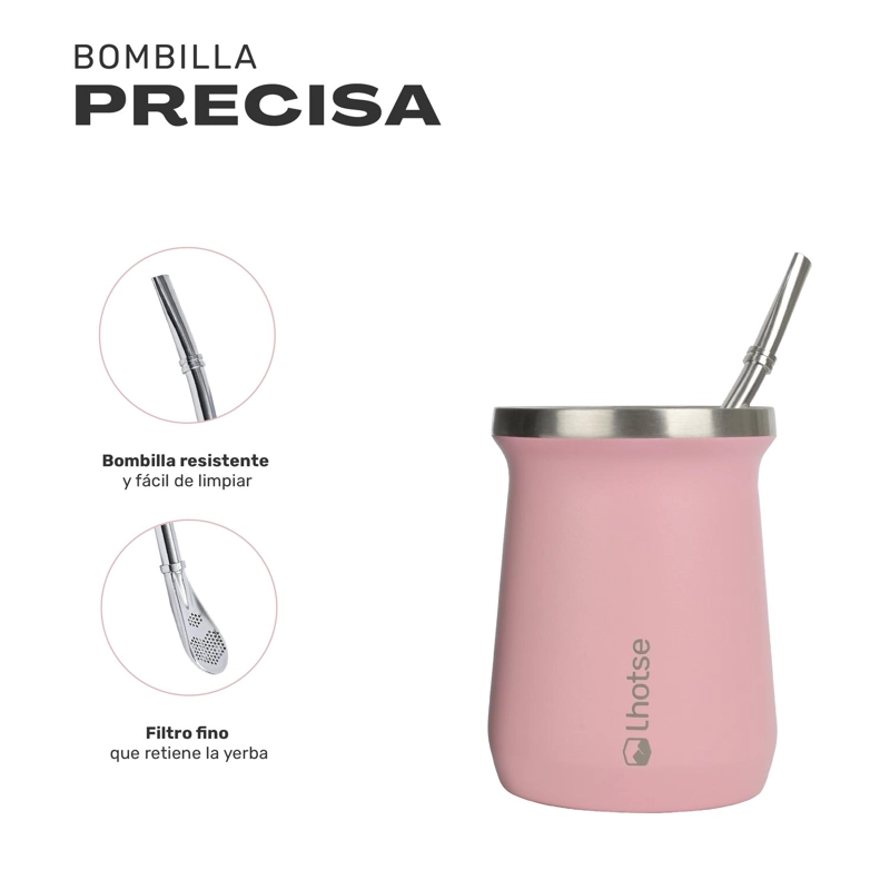 MATERA MATE MUG TE RMICO ACERO INOXIDABLE CON BOMBILLA LHOTSE - 4