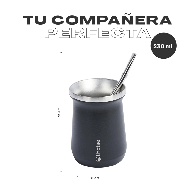 MATERA MATE MUG TE RMICO ACERO INOXIDABLE CON BOMBILLA LHOTSE - 5