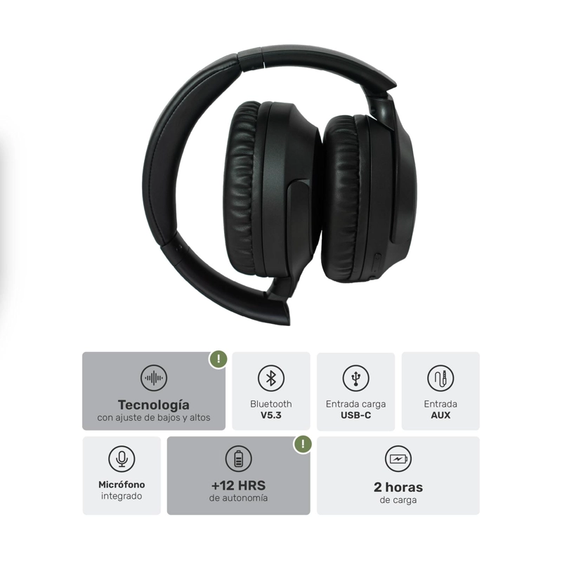AUDIFONOS BLUETOOTH INALAMBRICOS OVER EAR WAVEPRO - 3