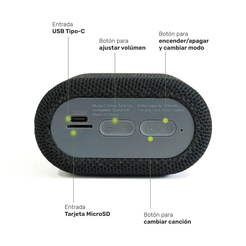PARLANTE PORTATIL BLUETOOTH LHOTSE TUNE UP - 4