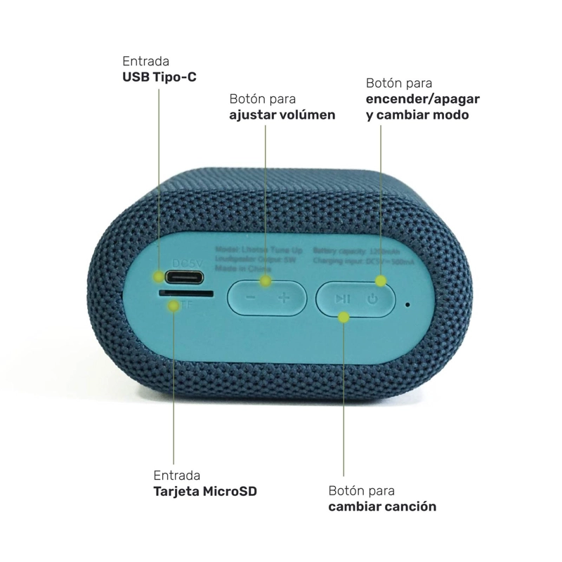 PARLANTE PORTATIL BLUETOOTH LHOTSE TUNE UP - 4