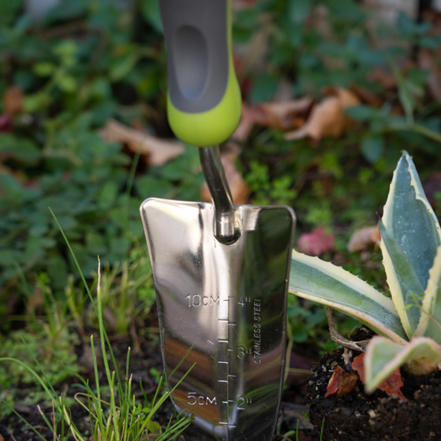 PALA JARDINERA CON MEDIDAS ACERO INOXIDABLE Y MANGO GROUW - 3