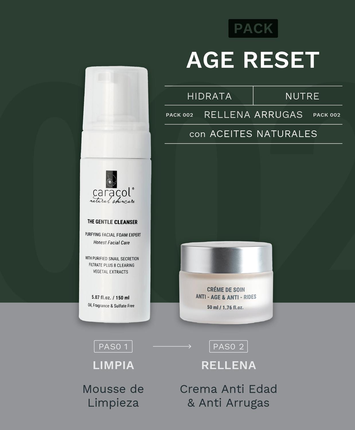 PACK HOMBRE - AGE RESET CARACOL NATURAL SKINCARE - 3