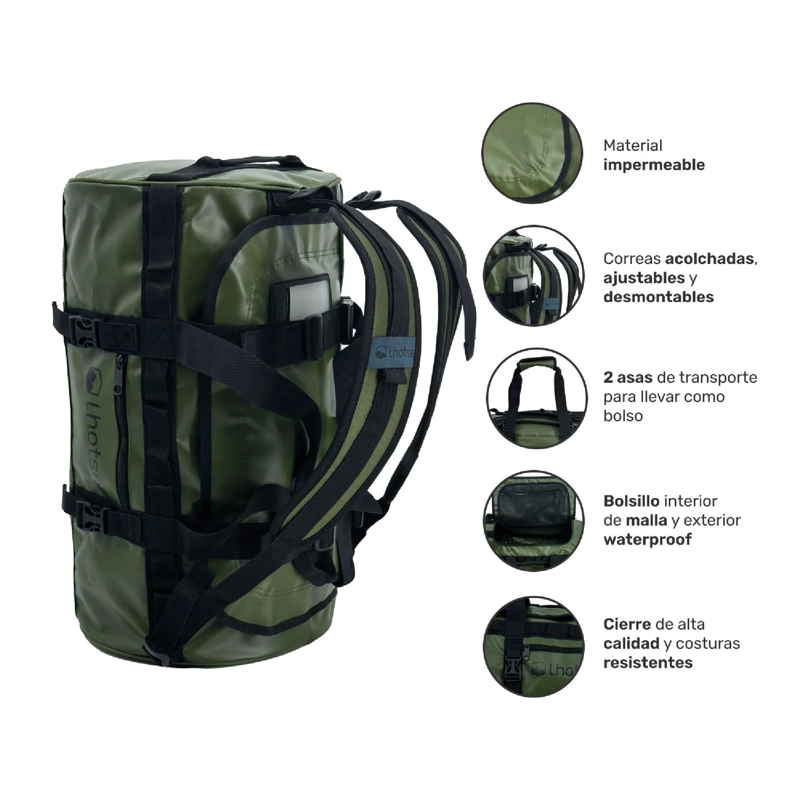 BOLSO DEPORTIVO IMPERMEABLE DUFFEL 60 LTS LHOTSE TAMAÑO TALLA UNICA - 3