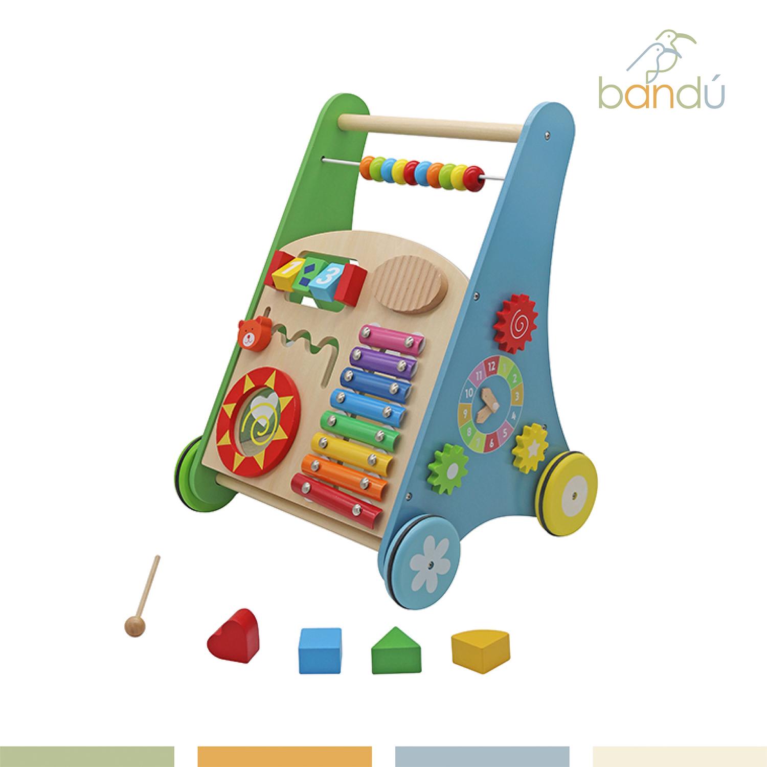 ANDADOR CORREPASILLOS BEBE DIDACTICO MADERA BANDU - 9