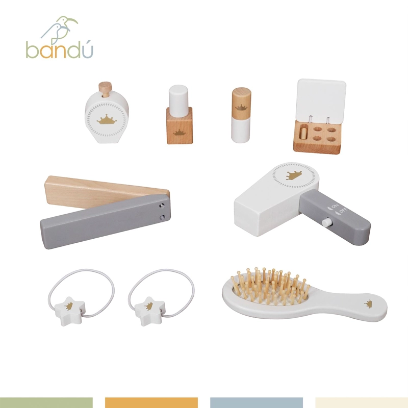TOCADOR INFANTIL PARA NIÑAS ESPEJO MAQUILLAJE MADERA BANDU - 6