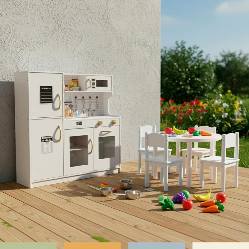 COCINA DE JUGUETE INFANTIL NIÑOS MADERA ACCESORIOS BANDU - 2