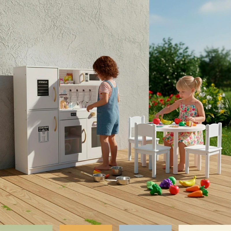 COCINA DE JUGUETE INFANTIL NIÑOS MADERA ACCESORIOS BANDU - 5