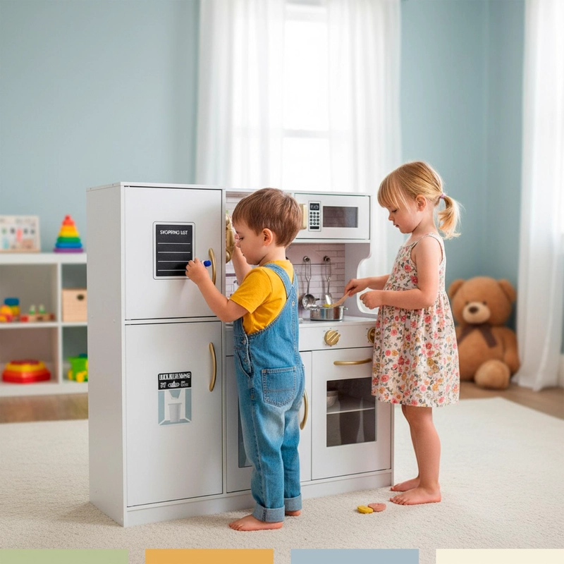 COCINA DE JUGUETE INFANTIL NIÑOS MADERA ACCESORIOS BANDU - 7