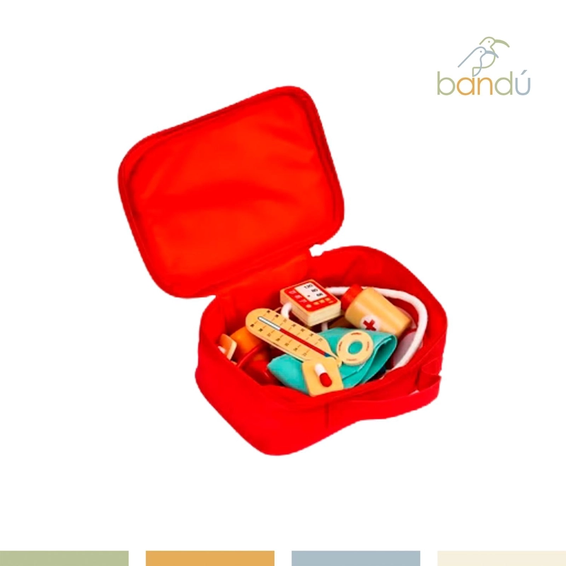 SET JUEGO DE ROLES DOCTOR NIÑOS MADERA 12 PCS BANDU - 7
