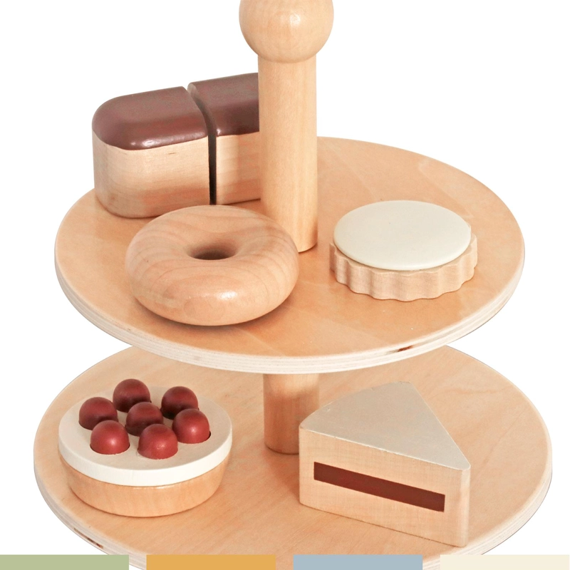 SET JUEGO PASTELERIA CORTA POSTRE INFANTIL NIÑO MADERA BANDU - 3