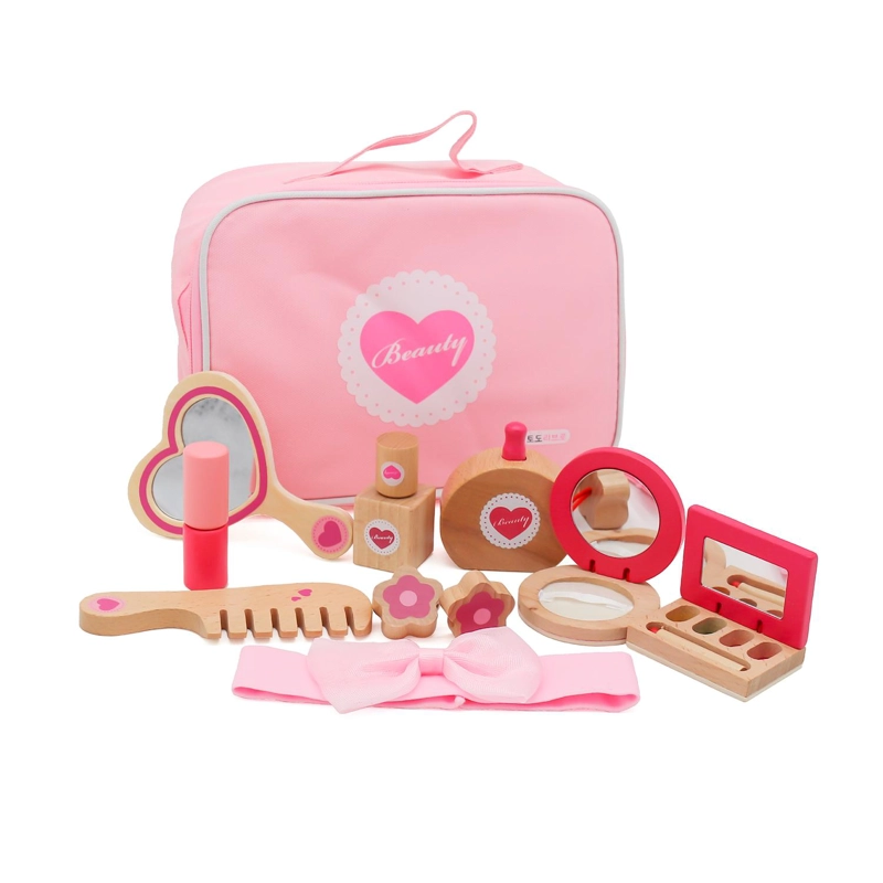 JUEGO DE MAQUILLAJE SET BELLEZA DE ROLL NIÑOS MADERA BANDU - 1