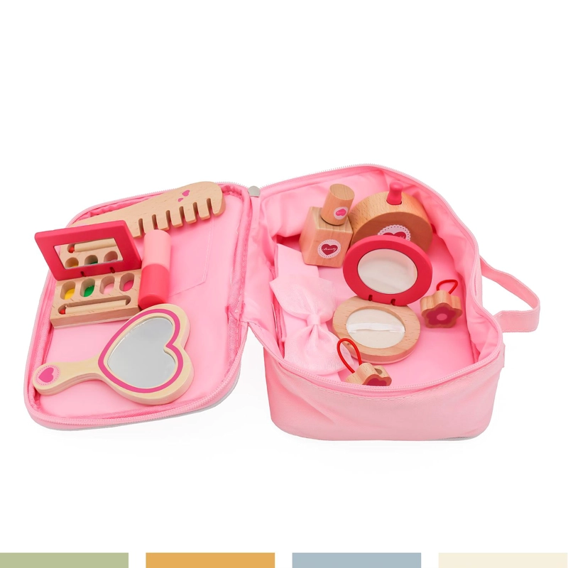 JUEGO DE MAQUILLAJE SET BELLEZA DE ROLL NIÑOS MADERA BANDU - 2