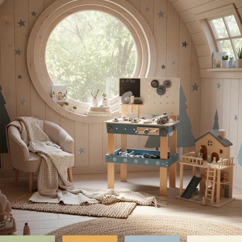 JUEGO DE CONSTRUCCION HERRAMIENTAS MADERA PARA NIÑOS BANDU - 2