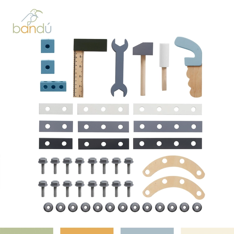 JUEGO DE CONSTRUCCION HERRAMIENTAS MADERA PARA NIÑOS BANDU - 4