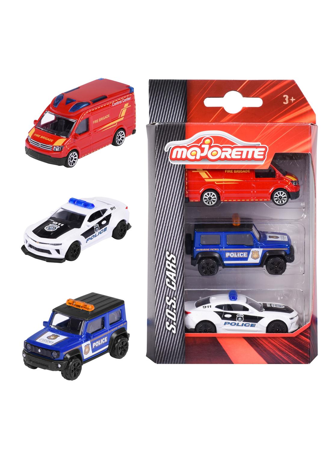 SET 3 PIECES AUTOS COLECCION MAJORETTE S.O.S - 1