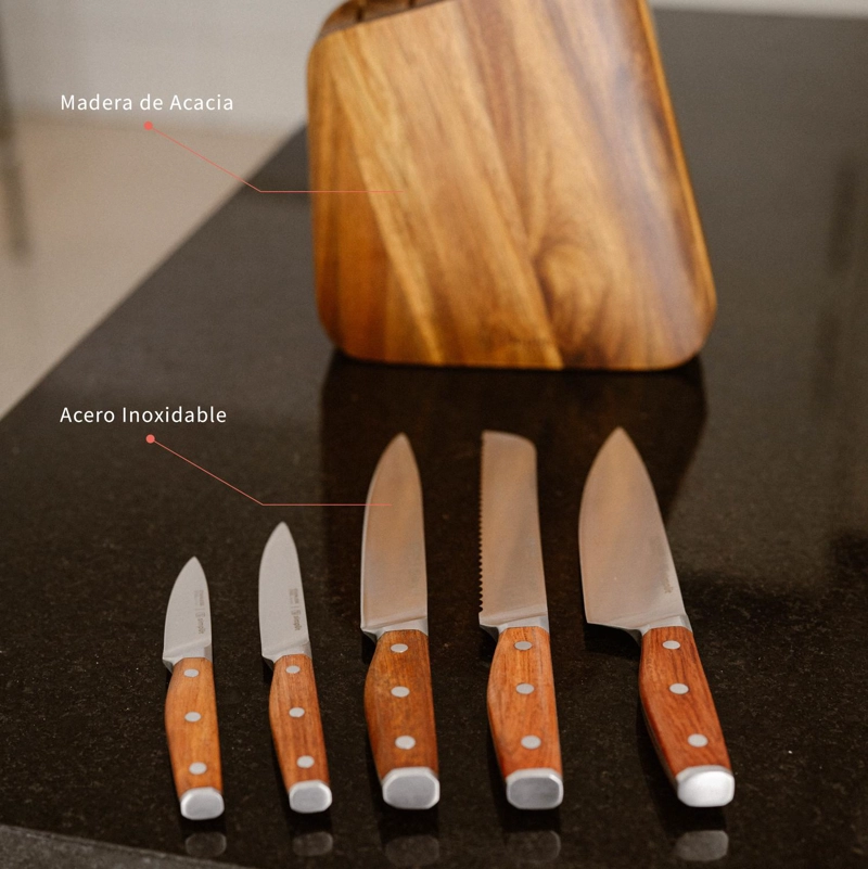 BATERIA DE COCINA SAVANNAH + SET DE CUCHILLOS HOLZ SIMPLIT - 7
