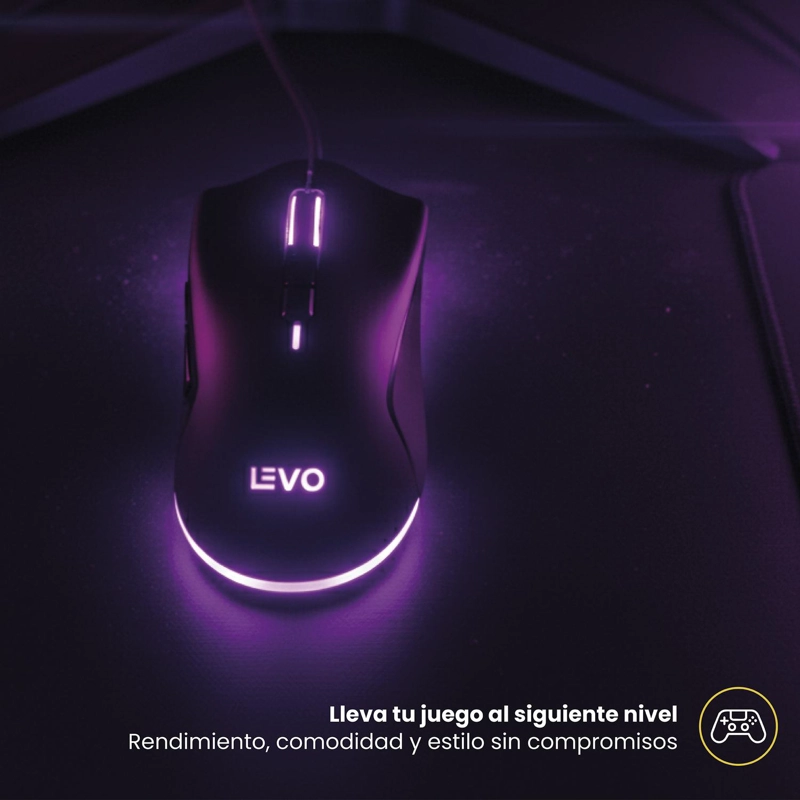 MOUSE GAMER INALAMBRICO RGB NOVASTRIKE NEGRO LEVO - 2