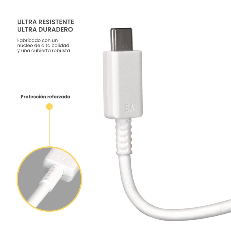 CABLE DE CARGA RAPIDA USB-C 100W 5A 1MT LEVO - 4