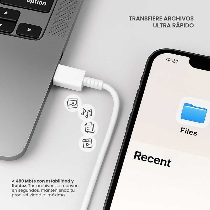 CABLE DE CARGA RAPIDA USB-C 100W 5A 1MT LEVO - 5
