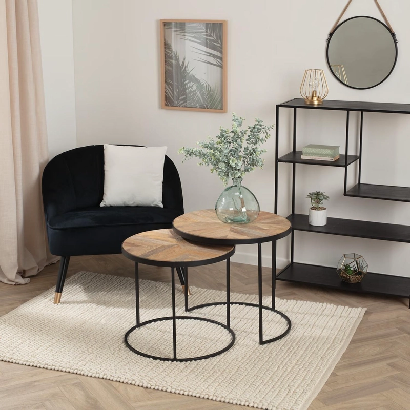 MESA DE CENTRO DOBLE BASILE MADERA 56 X 51 CM ATMOSPHERA - 2