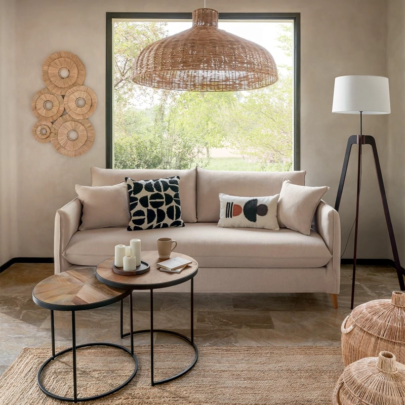 MESA DE CENTRO DOBLE BASILE MADERA 56 X 51 CM ATMOSPHERA - 4