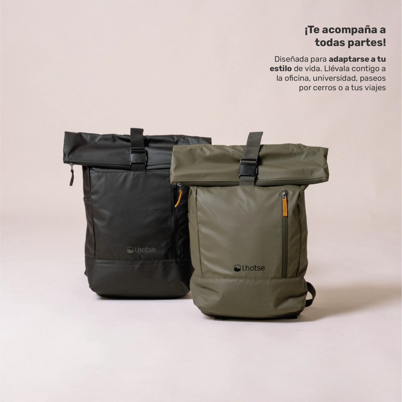 MOCHILA ROLL TOP MAKALU 22L IMPERMEABLE PORTA NOTEBOOK LHOTSE TAMAÑO TALLA UNICA - 7