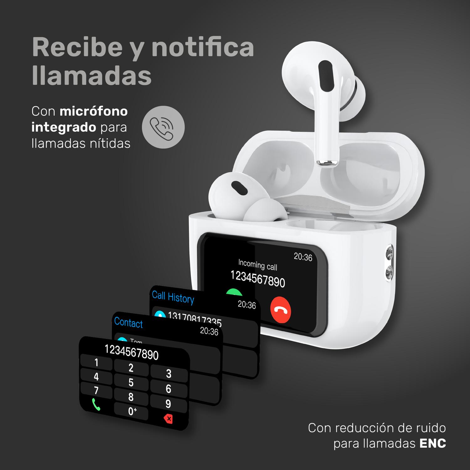 AUDIFONOS BLUETOOTH TWS PANTALLA TOUCH ANC RMPLUS+ LHOTSE - 5