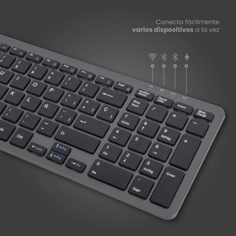 TECLADO SLIM CYGNA + MOUSE SLIM VELAR GRAFITO LEVO - 4