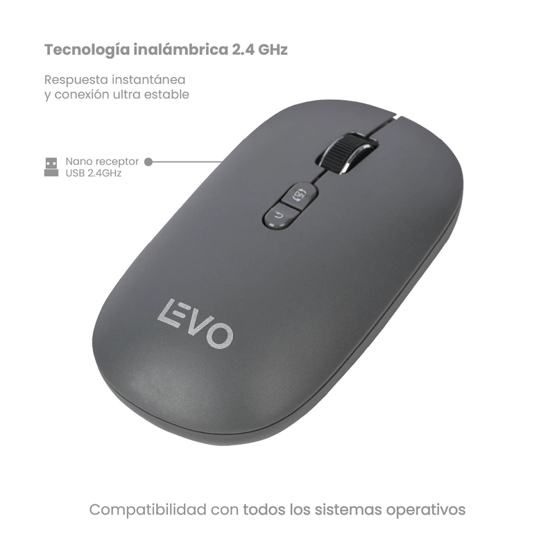 TECLADO SLIM CYGNA + MOUSE SLIM VELAR GRAFITO LEVO - 7