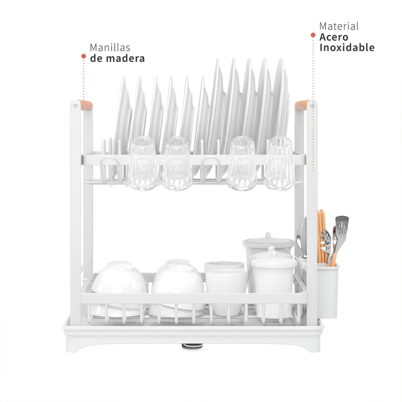 SECAPLATOS ESCURRIDOR ACERO INOX VALENCIA 2 NIVELES SIMPLIT - 3
