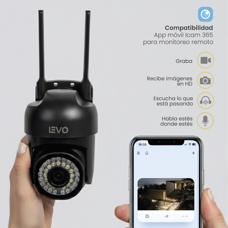 PACK 4X CAMARA SEGURIDAD WIFI 5G 2MP GUARDPRO X5 NEGRO LEVO - 6