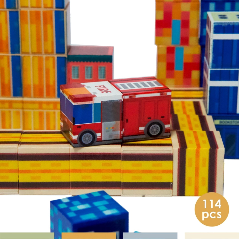 JUEGO BLOQUES MAGNE TICOS 114PCS MINEBLOCKS CIUDAD BANDU - 4