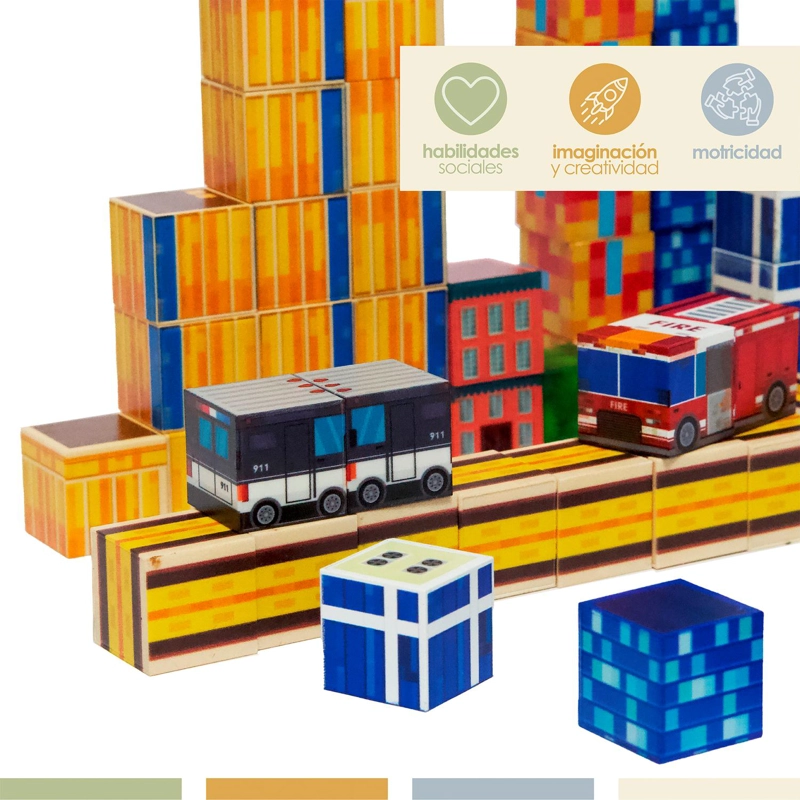 JUEGO BLOQUES MAGNE TICOS 114PCS MINEBLOCKS CIUDAD BANDU - 6