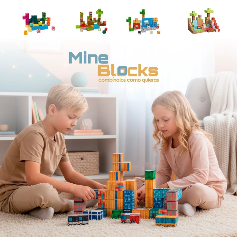 JUEGO BLOQUES MAGNE TICOS 114PCS MINEBLOCKS CIUDAD BANDU - 8